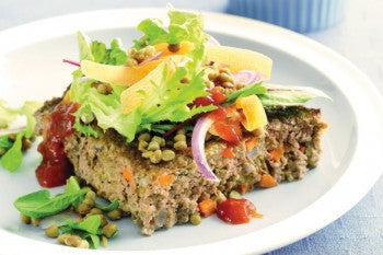 Beef and lentil slice