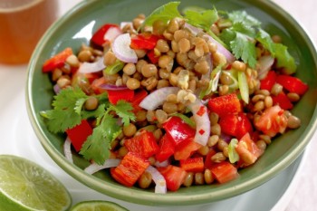 Brown lentil salad