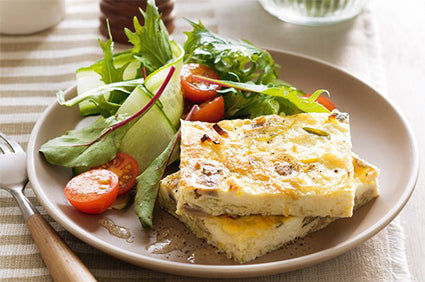 Leek, mushroom and feta frittata