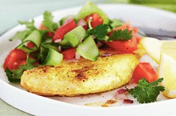 Indian spiced chicken with tomato salad