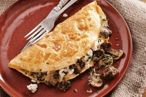 Mushroom, herb & Feta omelette