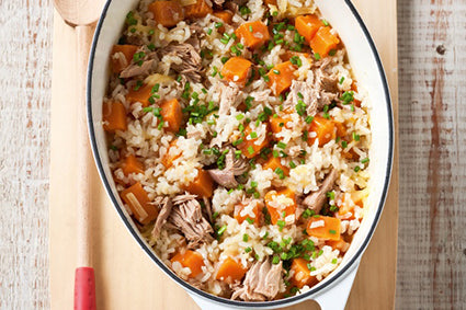 Oven-baked Sweet Potato and Tuna Risotto