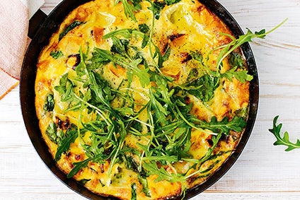 Pumpkin, spinach and brie frittata
