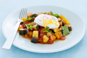 Ratatouille with poached egg