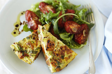 Zucchini, sweet potato & feta frittata