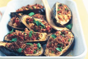 Bolognaise stuffed eggplant