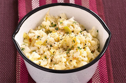 Cauliflower smash with caramelised leeks