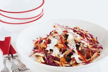 Chicken and cabbage salad with yoghurt herb dressing