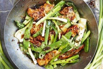 Chicken and spring onion stir-fry