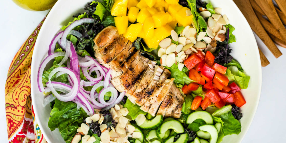 Grilled Chicken & Mango Greens Bowl
