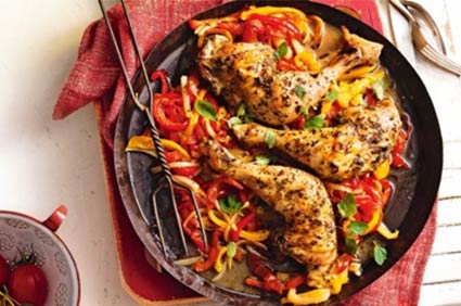 Peperonata roast chicken