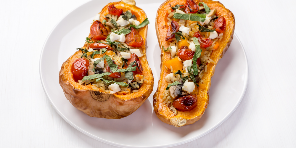 Stuffed Roasted Butternut (Low-GI Vegetarian)