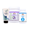 Manna Bovine Collagen tub alongside a tube of Manna Mobility Gel and a bottle of Manna MSM