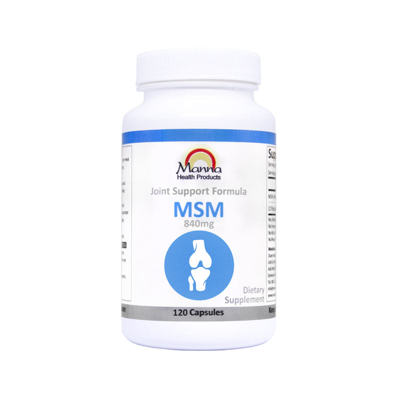 A single bottle of Manna MSM Joint Support Formula 