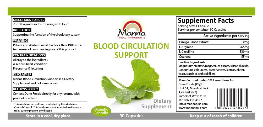 Manna Andropause and Blood Circulation Special Lable