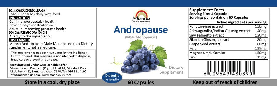 Manna Andropause and Blood Circulation Special Lable