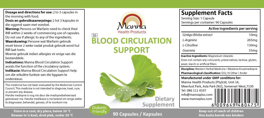 Manna Blood Circulations Label