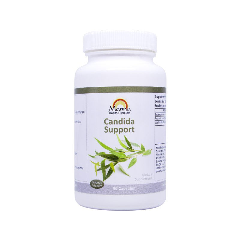 Manna Candida Support natural herbal supplement for yeast balance, gut health, and relief from candida-related symptoms