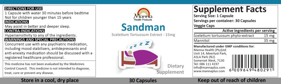 Manna Sandman 3 Month Special Label