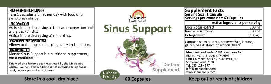 Manna Sinus Support Label