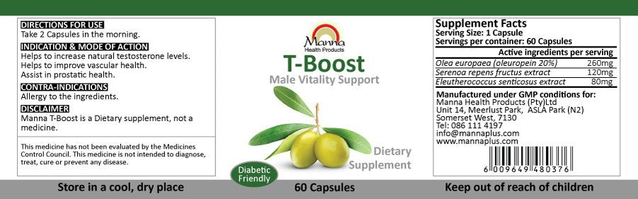 Tyboost Label Manna T-Boost – Manna Health Products